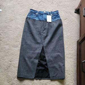 Frame Denim and Herringbone Skirt